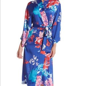 Natori Fiji Printed Robe Satin Poleyster Size M